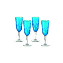 FLUTE A CHAMPAGNE (4 PCS) ROYAL TURQUOISE