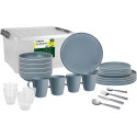 PACK VAISSELLE ALL INCLUSIVE DANS BOX DOLOMIT BLEU 36 PIECES STONE TOUCH ANTIGLISSE BRUNNER