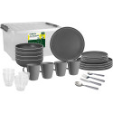 PACK VAISSELLE ALL INCLUSIVE DANS BOX DOLOMIT GRIS 36 PIECES STONE TOUCH ANTIGLISSE BRUNNER