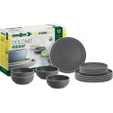 PACK VAISSELLE MIDDAY DOLOMIT GRIS 12 PIECES STONE TOUCH ANTIGLISSE BRUNNER